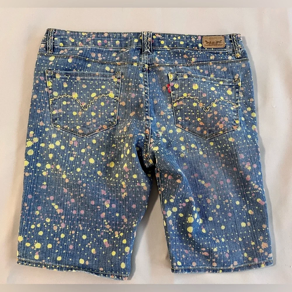 Levis Paint Splatter‎ Bermuda Shorts Indigo Traveler Size 13